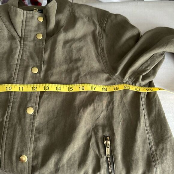 Club Mónaco Women's Green Bomber Moto Lightweight Zip Front Jacket Size M - Picture 7 of 14